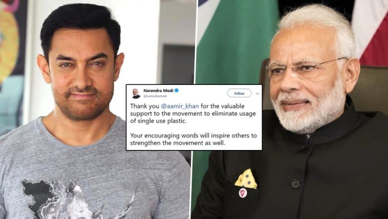 PM Narendra Modi Thanks Aamir Khan for Extending His Support to the Single-Use Plastic Ban Initiative - Read Tweet PM Narendra Modi Thanks Aamir Khan for Extending His Support to the Single-Use Plastic Ban Initiative - Read Tweet
