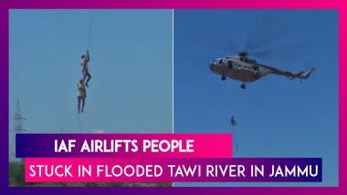 Jammu: Indian Air Force (IAF) Airlifts People From Flooded Tawi River