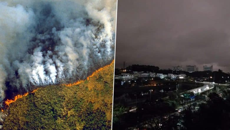 Amazon Rainforest Fires: Brazil's Largest City of Sau Paulo Turns Dark During Daytime Due to Smoke, Check Scary Pics and Video Amazon Rainforest Fires: Brazil's Largest City of Sau Paulo Turns Dark During Daytime Due to Smoke, Check Scary Pics and Video
