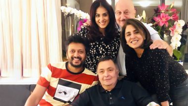 Rishi Kapoor Thanks Riteish Deshmukh and His Wife Genelia and Anupam Kher for Spending Time with Him in New York