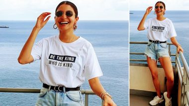 Yo or Hell No! Anushka Sharma in White 'Be the Kind Who Is Kind' T-Shirt by Nush