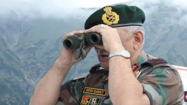 Indian Army Chief Bipin Rawat Reviews Security on LoC in Jammu and Kashmir