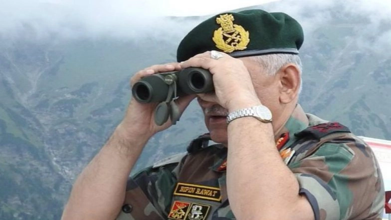 Indian Army Chief Bipin Rawat Reviews Security on LoC in Jammu and Kashmir