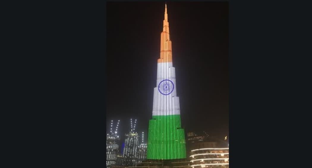 Burj Khalifa Illuminated with Indian Tricolour on India's 71st Republic Day Burj Khalifa Illuminated with Indian Tricolour on India's 71st Republic Day