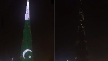 Burj Khalifa Displays Pakistani Flag Upside Down, Twitterati Calls It a Sign of Distress in Pakistan; Watch Video