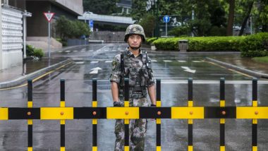 Chinese Military Personnel Parade Near Hong Kong Border