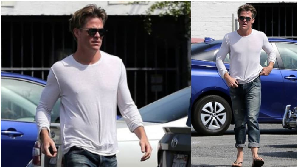 Chris Pine looks amazing in casuals.