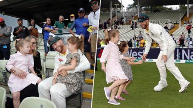 David Warner’s Wife, Daughters Join Victory Celebrations at Edgbaston Stadium After Australia Defeat England in Ashes 2019 1st Test (See Pics)