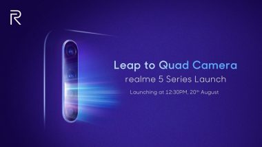 Realme 5, Realme 5 Pro Smartphones To Get Quad Camera Setup; To Be Launched in India on August 20