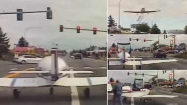 US Cop Helps Make Small Plane Emergency Landing Possible on Washington Road, Wins Hearts; Watch Video