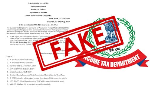 Income Tax Return 2018-19 Filing Date Extended Till September 30? Here's a Fact Check of The Message Going Viral