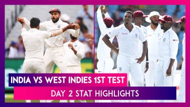 India Vs West Indies Stat Highlights, 1st Test 2019 Day 2: Ishant Sharma Takes Fab 5-Wicket Haul