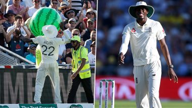 Jofra Archer 'Moment' From Ashes 2019 3rd Test Match: Pacer Returns Watermelon-Balloon Back to Crowd, Audience Sings in Praise (Watch Video)