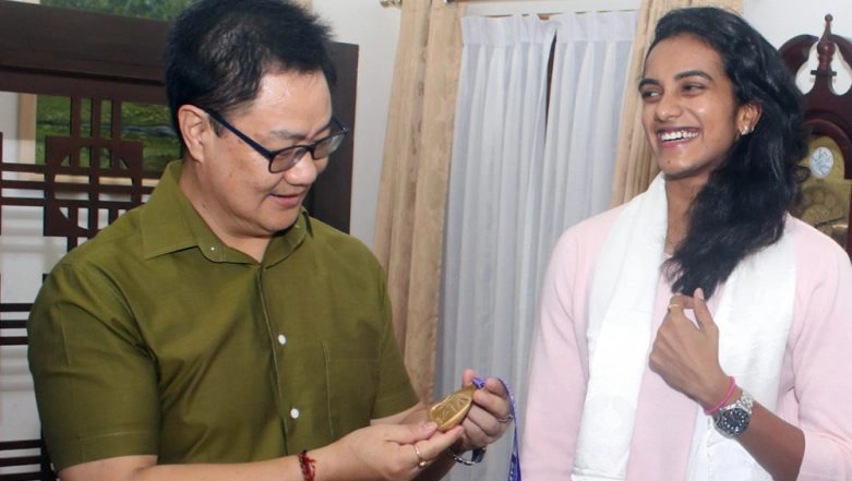 PV Sindhu Meets Sports Minister Kiren Rijiju After Triumph in BWF World Championships 2019