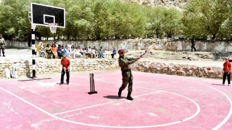 MS Dhoni Plays Cricket With Kids in Leh, Picture Goes Viral