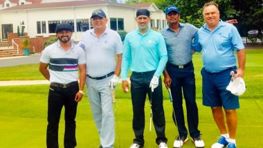 MS Dhoni Enjoys Golf With Kedar Jadhav on National Sports Day 2019 (View Picture)