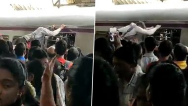 Man Almost Flies in the Air Trying to Get into Mumbai Local Train, Video Goes Viral