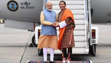 PM Narendra Modi's Bhutan Counterpart Lotay Tshering Thanks Govt of India For Help in Satellite Building, Appreciates 'Heart-to-Heart' Connection Between Two Nations