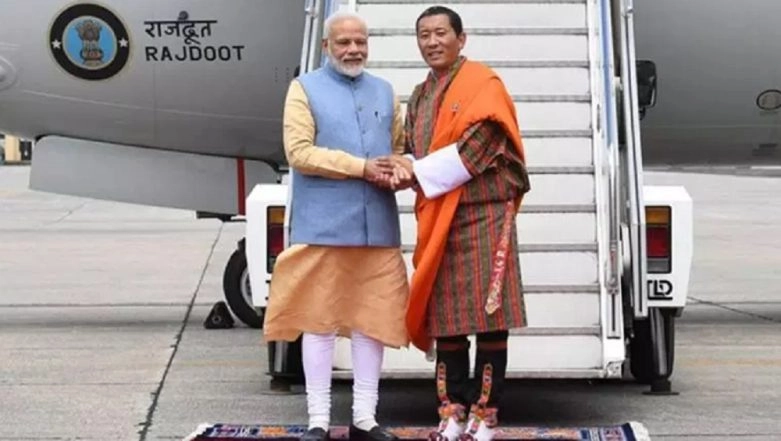 PM Modi Arrives in Bhutan, Says 'Deeply Touched' by Lotay Tshering's Gesture of Receiving Him at Airport