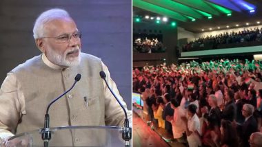 PM Narendra Modi Welcomed at Paris Event With Loud Chants And Applause, Says 'We Took Actions Against Corruption, Nepotism and Terrorism in Just 75 Days'; Watch Video