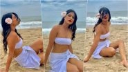 Nia Sharma Looks Bewitching in Bandeau Bra,&nbsp;Button-Down Skirt, White Flower in Hair and Bold Red Lips! Watch Her Sexy Slow-Mo Dance Video and Pics From Pondicherry