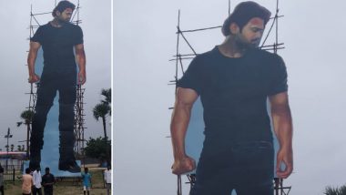 Saaho: Prabhas’ 70-Foot-Tall Cut-Out Installed Outside Ramoji Film City, Hyderabad by Fans of the Actor (View Viral Pic)