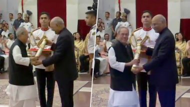 Pranab Mukherjee, Bhupen Hazarika and Nanaji Deshmukh Conferred Bharat Ratna 2019 at Rashtrapati Bhavan
