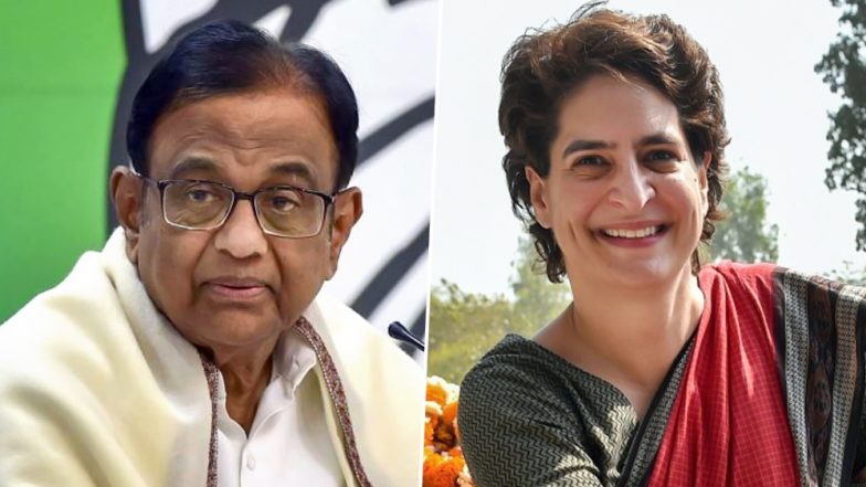 P Chidambaram Faces Arrest: Priyanka Gandhi Comes Out in Support of Former FM, Says 'He is Hunted Down For Exposing Government's Failures'