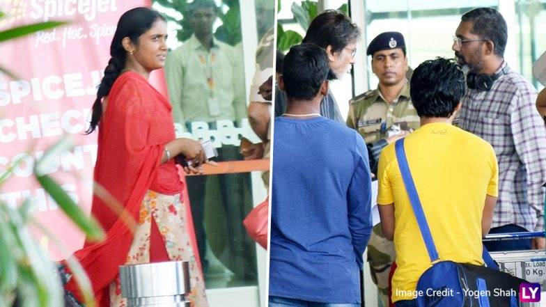 Amitabh Bachchan, Nagraj Manjule Shoot For 'Jhund' at Mumbai Airport (View Pics)