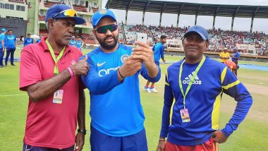 Rohit Sharma Obliges Groundsmen with a Selfie Ahead of India vs West Indies 1st ODI 2019 Match at Providence Stadium (View Pic)