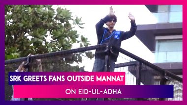 SRK Greets Waiting Fans Outside Mannat On Eid-Ul-Adha