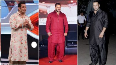 Eid al-Adha 2019: Salman Khan's Classic Plain Pathanis to Floral Kurtis Here's How You Can Emulate His Style This Festive Season