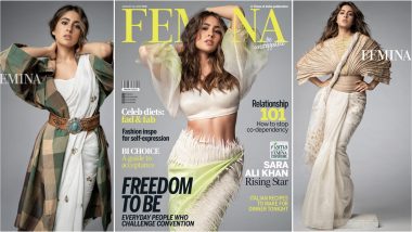 Sara Ali Khan Flaunts Washboard Abs and Stylish Ways to Drape Sarees As Femina India’s Latest Covergirl (View Pics)