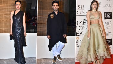 Lakme Fashion Week Winter/Festive 2019:  Karisma Kapoor, Karan Johar, Khushi Kapoor Make Stunning Red Carpet Appearances for Manish Malhotra's Opening Show