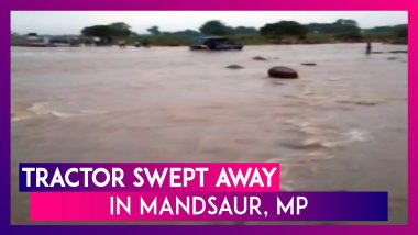 Madhya Pradesh: Tractor Swept Away While Crossing Flooded Bridge In Mandsaur