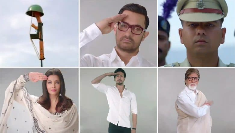 Tu Desh Mera Song Teaser Video: Amitabh Bachchan, Shah Rukh Khan, Aishwarya Rai Amongst Other Bollywood Stars Feature in Patriotic Track Dedicated to Pulwama Attack Martyrs Tu Desh Mera Song Teaser Video: Amitabh Bachchan, Shah Rukh Khan, Aishwarya Rai Amongst Other Bollywood Stars Feature in Patriotic Track Dedicated to Pulwama Attack Martyrs