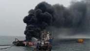 Visakhapatnam: Fire Onboard Offshore Support Vessel Coastal Jaguar, Crew Members Jump into Water, 1 Missing, Watch Video