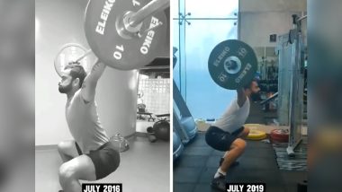 Virat Kohli Shares Intense Work-Out Video Ahead of India vs West Indies 1st ODI 2019, Explains How He Got Better at Weight-Lifting in 3 Years (Watch Video)