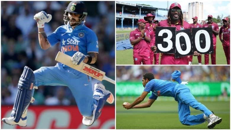 India vs West Indies 2nd ODI Stat Highlights: Virat Kohli and Chris Gayle Smash Several Records