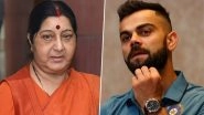Virat Kohli Condoles the Demise of Former Foreign Minister Sushma Swaraj on Twitter