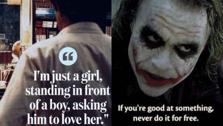 #BestMovieLineEver: From Notting Hill to The Dark Knight, Twitter Is Busy Sharing Movie Dialogues Under One Epic Hashtag #BestMovieLineEver: From Notting Hill to The Dark Knight, Twitter Is Busy Sharing Movie Dialogues Under One Epic Hashtag