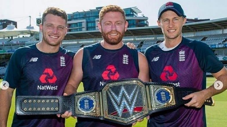 England Cricket Team Receives Customised WWE Championship Belt for Winning Their Maiden World Cup England Cricket Team Receives Customised WWE Championship Belt for Winning Their Maiden World Cup