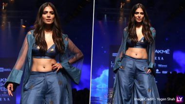 LFW Winter/Festive 2019: Malavika Mohanan Stuns in Blue Separates as VineetRahul's Showstopper at Lakme Fashion Week (View Pics)