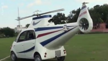 Tata Nano Turned Into a Helicopter by Bihari Man Who Aspired to Fly a Plane (Watch Inspiring Video)