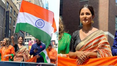 Hina Khan Waving National Flag At 39th India Day Parade in New York Will Make You Extremely Proud Of The TV Actress (View Pics)