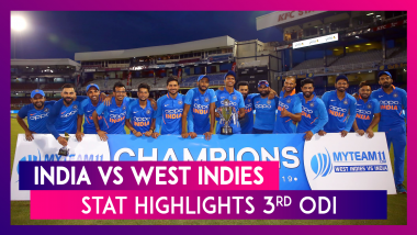 India vs West Indies 3rd ODI 2019 Stat Highlights: IND Win by 6 Wickets Seal the Series