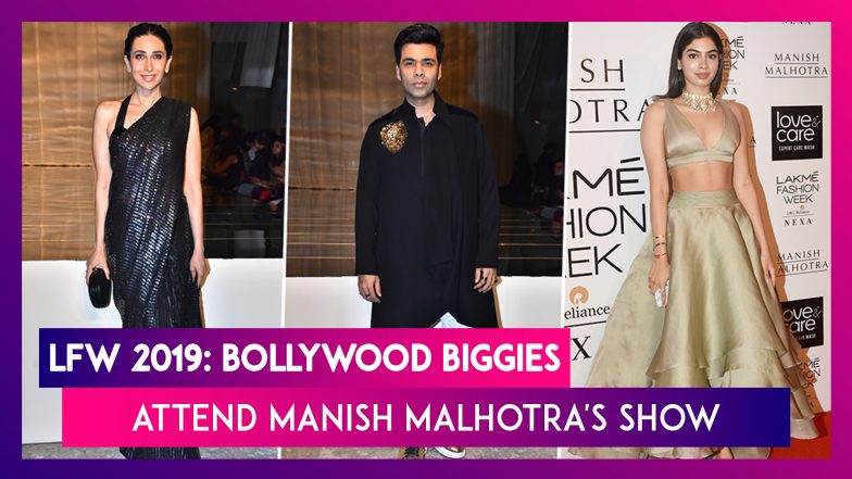 Lakme Fashion Week 2019: Karan Johar, Khushi Kapoor, And Karisma Kapoor Grace Manish Malhotra&rsquo;s Show