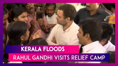 Kerala Floods: Rahul Gandhi Visits Relief Camp Near Bhoodanam Church In Malappuram