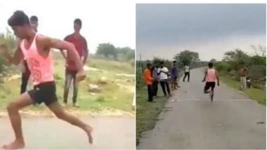 19-Year-Old Sprinter Rameshwar Gurjar Impresses Kiren Rijiju by Completing 100m Sprint in 11 Secs; Union Minister Promises to Arrange Training (Watch Video)