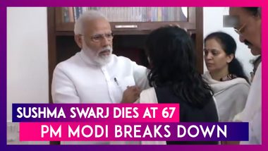 Sushma Swaraj Dies: PM Modi Breaks Down As He Pays Last Respects, Sonia & Rahul Gandhi, Manmohan Singh, Venkaiah Naidu & Others Also Pay Tribute To The Veteran BJP Leader